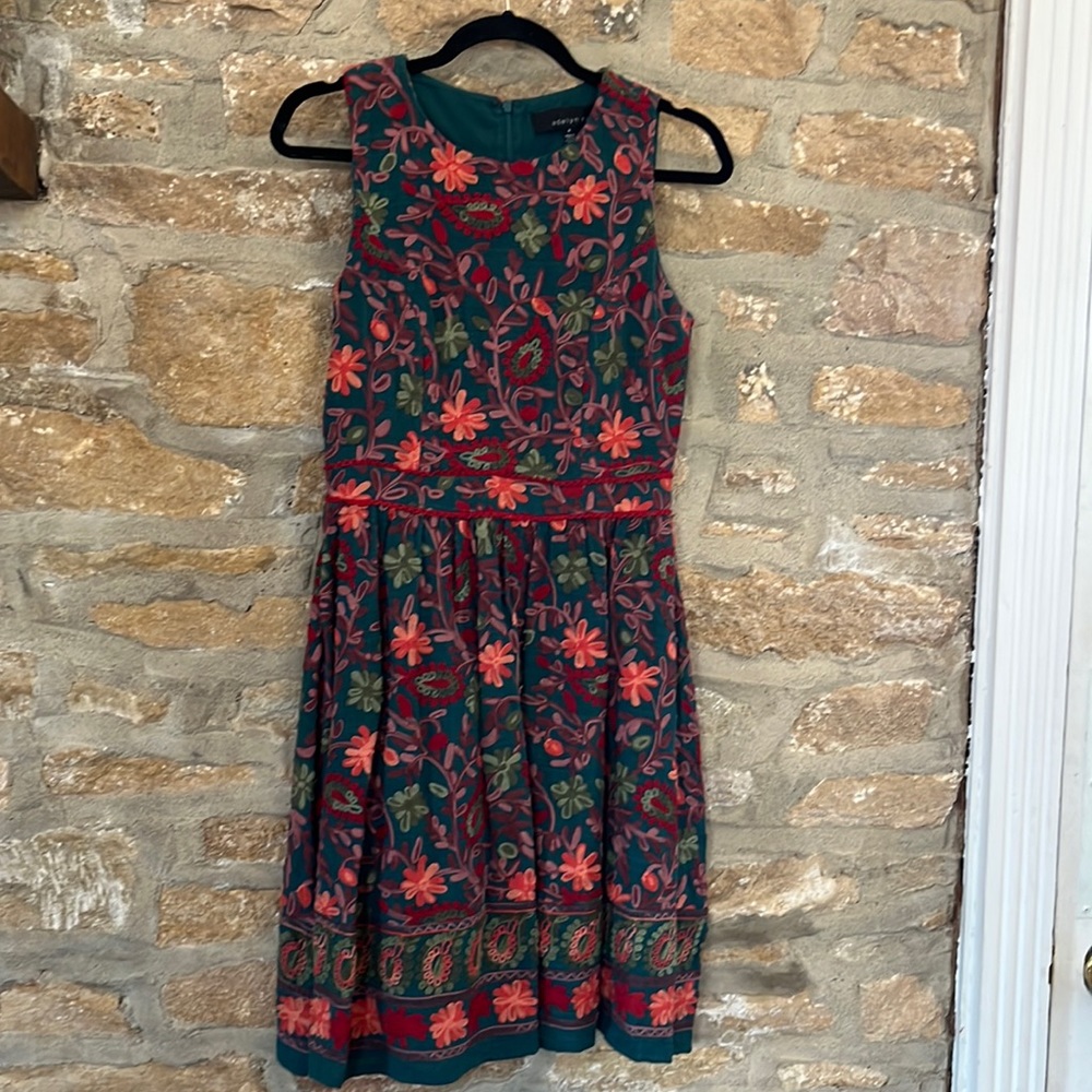 Anthropologie Adelyn Rae Needlepoint Garden Dress - Picture 2 of 5